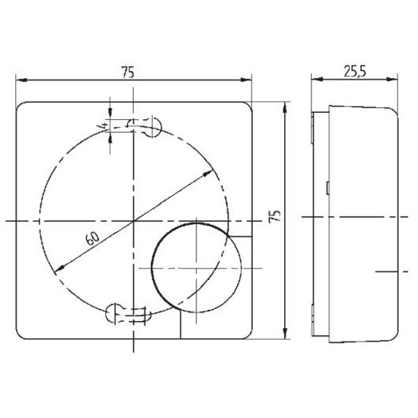 Underfloor controller AC 230V, scale 1...6 (=10...60C), 1NO contact, 16A, on/off, lamp heat. Load interruption according to EN 50559 image 3