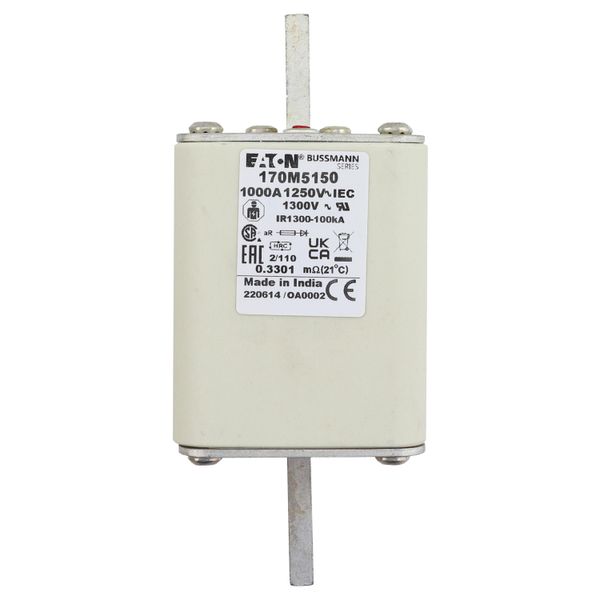 Fuse-link, high speed, 1000 A, AC 1100 V, size 2, 61 x 75 x 138 mm, aR, DIN, IEC, single indicator image 8