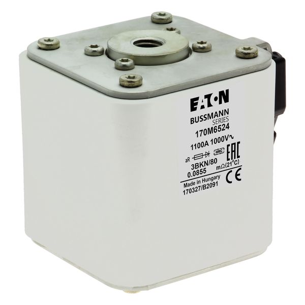 Fuse-link, high speed, 1100 A, AC 1000 V, size 3, 76 x 92 x 83 mm, aR, IEC, single indicator image 16