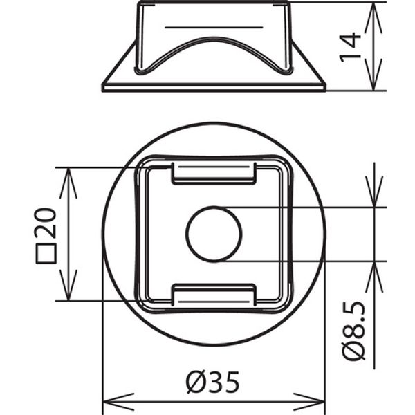 Plastic base brown  H 10mm  D 35mm f. conductor and rod holders image 2