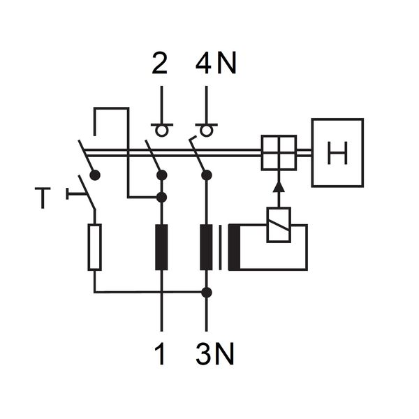 Residual current circuit breaker 63A,2-p, 100mA,type AC, 6kA image 3