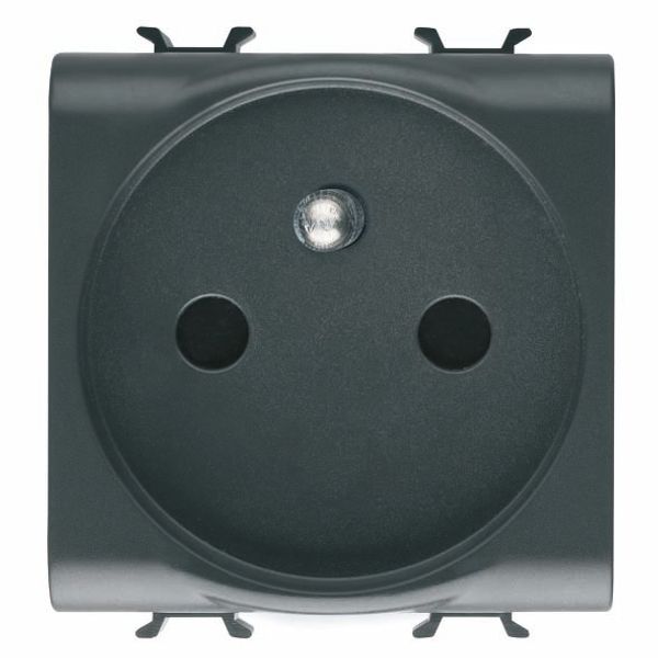 FRENCH STANDARD SOCKET-OUTLET 250V ac - 2P+E 16A - 2 MODULES - SATIN BLACK - CHORUSMART image 2