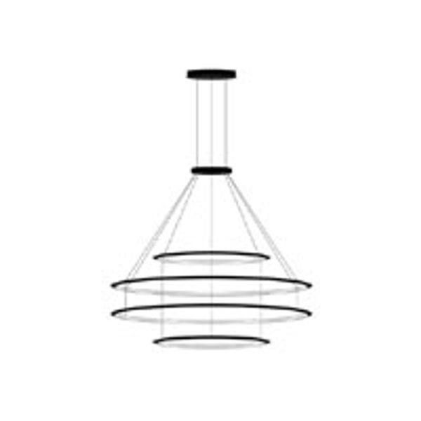 Pendant Circular Inward 4 Rings (ø600 ø1200 ø1200 ø600) LED 206.3W 7864lm 3000K Black image 1