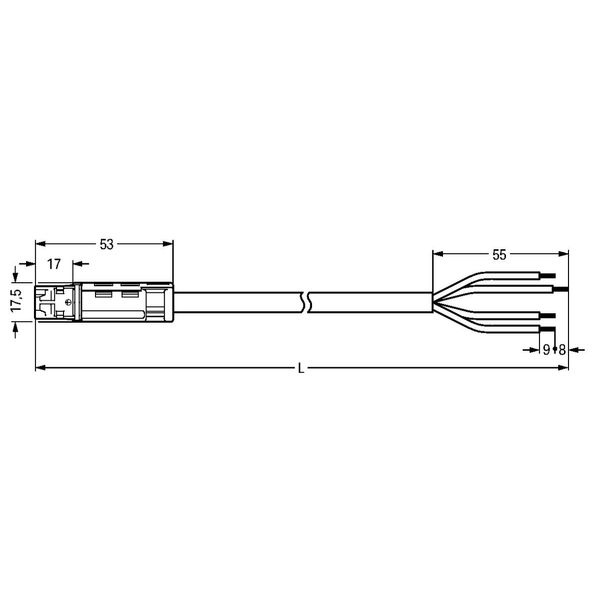 pre-assembled connecting cable Eca Plug/open-ended black image 3