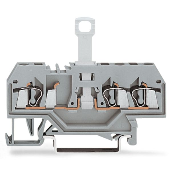 3-conductor disconnect terminal block for DIN-rail 35 x 15 and 35 x 7. image 1