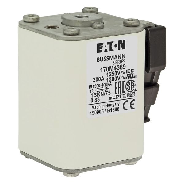 Fuse-link, high speed, 200 A, AC 1250 V, size 1, 53 x 69 x 74 mm, aR, IEC, UL, single indicator image 19