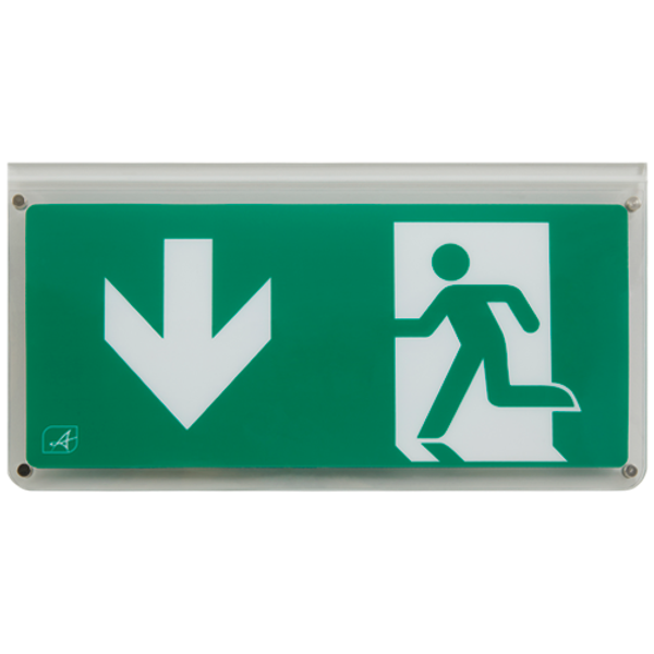 Harrier IP65 Blade Exit Sign Double Sided Legend Arrow Down image 2