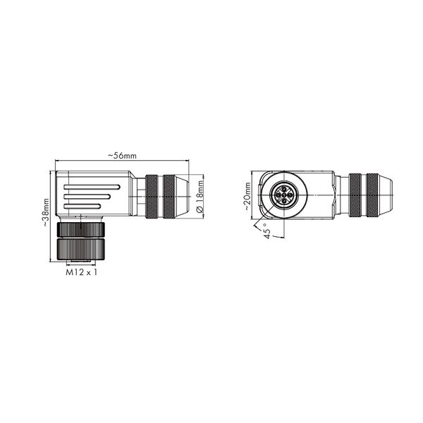 Accessories M12 socket, right angle 5-pole image 4