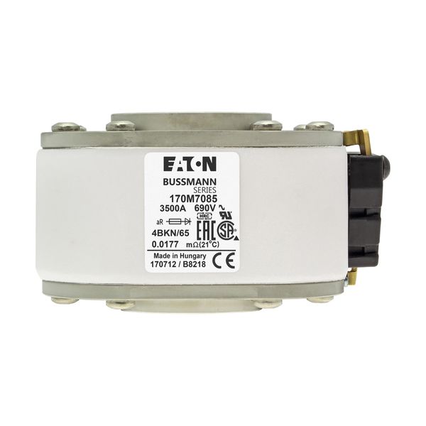 Fuse-link, high speed, 3500 A, AC 690 V, size 4, 105 x 120 x 67 mm, aR, IEC, UL, single indicator image 6