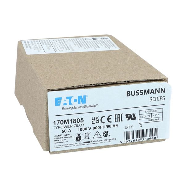 Fuse-link, high speed, 50 A, DC 1000 V, size 000, 24 x 36 x 115 mm, aR, IEC image 10