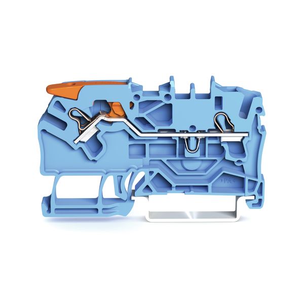 2-conductor through terminal block with lever and Push-in CAGE CLAMP® image 1