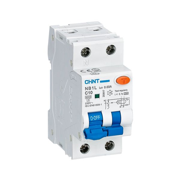 1P+N/2Mod combined switch. 6A C 300mA 10kA Class AC (NB1L-1N-6C300AC10/2) image 1