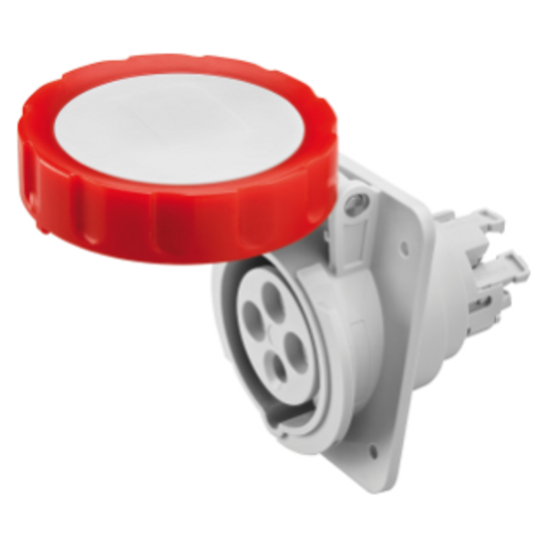 10° ANGLED FLUSH-MOUNTING SOCKET-OUTLET HP - IP66/IP67 - 3P+E 16A 380-415V 50/60HZ - RED - 6H - FAST WIRING image 1