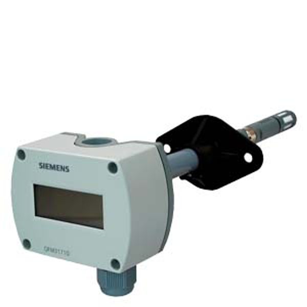 QFM3171D - Duct sensor for humidity (4...20 mA) and temperature (0...20 mA) for demanding requirements, with display image 1