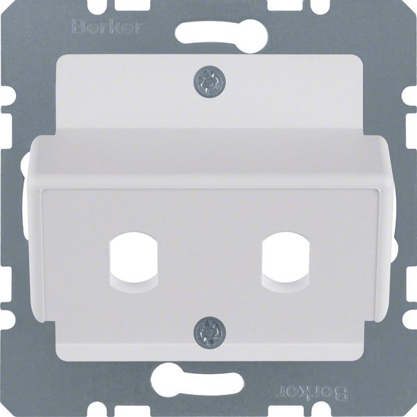 Central plate f. fibre-optic coupl.s Simplex ST, com-tech, p.white mat image 1