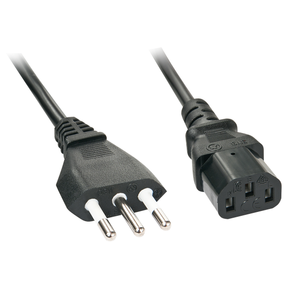 3m IT to C13 Mains Cable Italian Mains Plug to IEC C13 Connector image 1