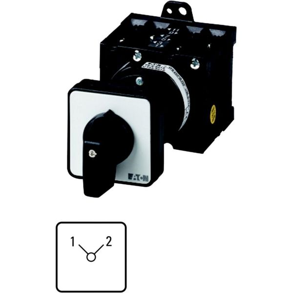 Multi-speed switches, T3, 32 A, rear mounting, 2 contact unit(s), Contacts: 4, 90 °, maintained, Without 0 (Off) position, 1-2, SOND 30, Design number image 2