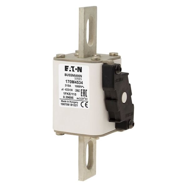 Fuse-link, high speed, 315 A, AC 1000 V, size 1, 51 x 68 x 102 mm, aR, IEC, single indicator image 7