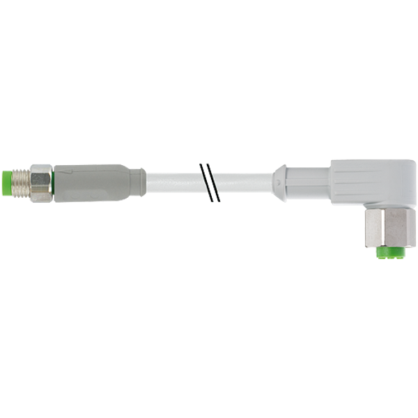 M8 male 0° / M12 female 90° A-cod. F&B PVC 3x0.25 gy UL/CSA 2m image 1