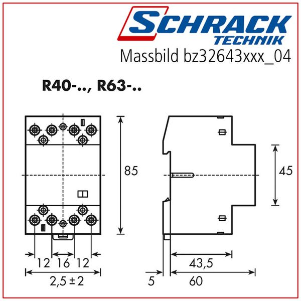 Modular contactor 63A, 3 NO + 1 NC, 230VAC, 3MW image 4