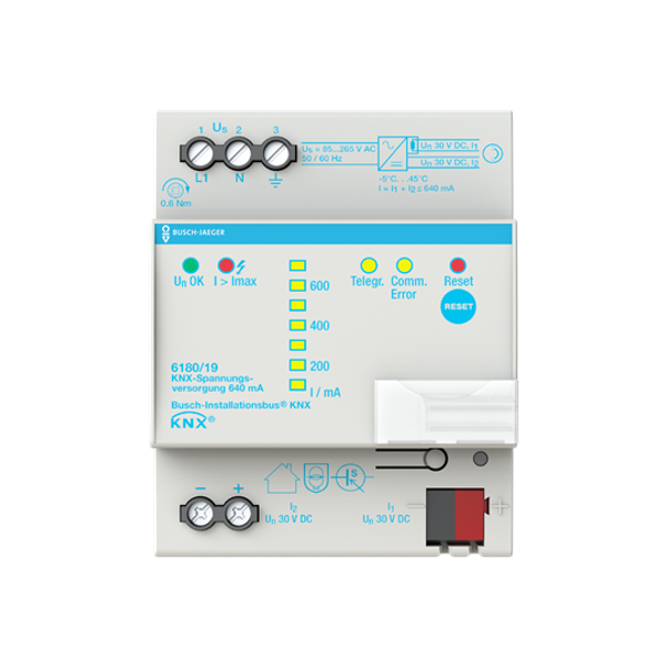 6180/19 Power Supply with Diagnostics, 640 mA, MDRC, BJE image 2