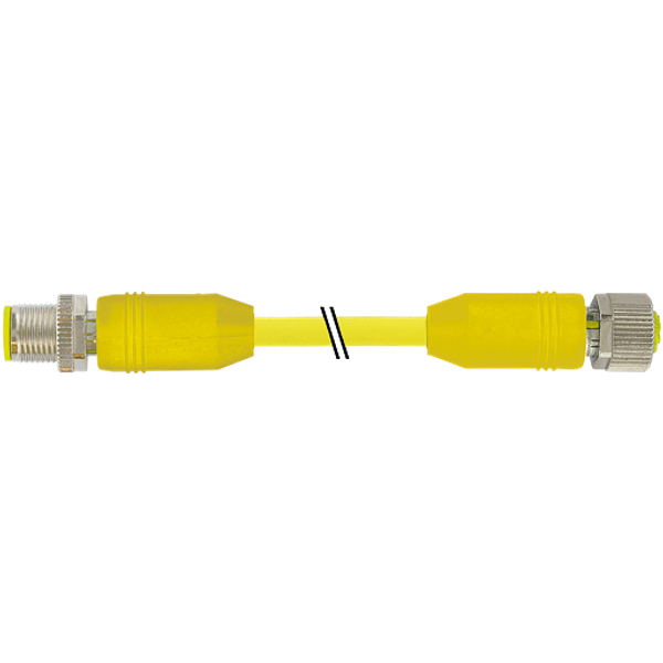 M12 male 0° / M12 female 0° A-cod. AIDA PUR 8x0.25 ye +drag ch. 10m image 1