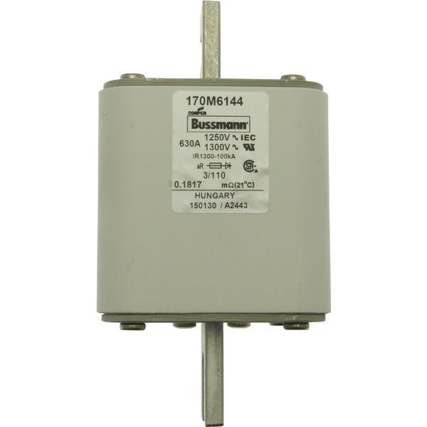 Fuse-link, high speed, 700 A, AC 1250 V, size 3, 76 x 90 x 139 mm, aR, DIN, IEC, single indicator image 1