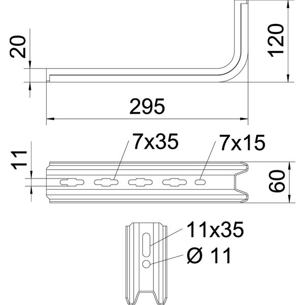 TPSA 295 FS TP wall and support bracket use as support and bracket B295mm image 2
