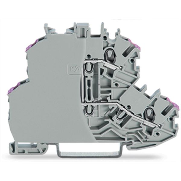 Double-deck terminal block 4-conductor through terminal block with end image 1