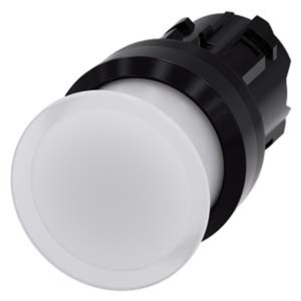 Illuminated mushroom pushbutton, 22 mm, round, plastic, white, 30 mm, 3SU1001-1AD60-0AA0-Z X90 image 1