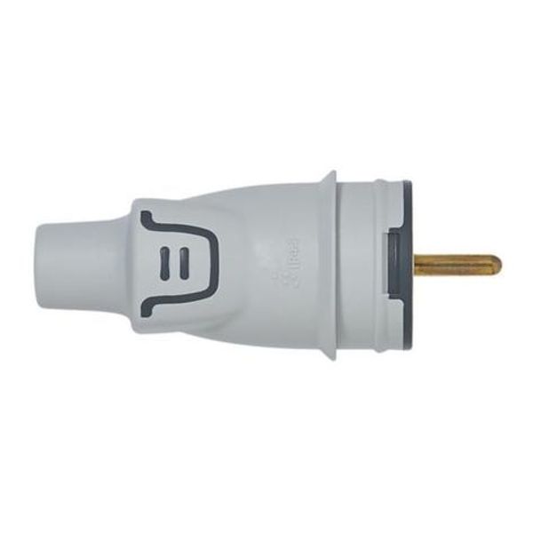 Plexo male plug with earth - plastic - IP44 - blister pack - gray image 2