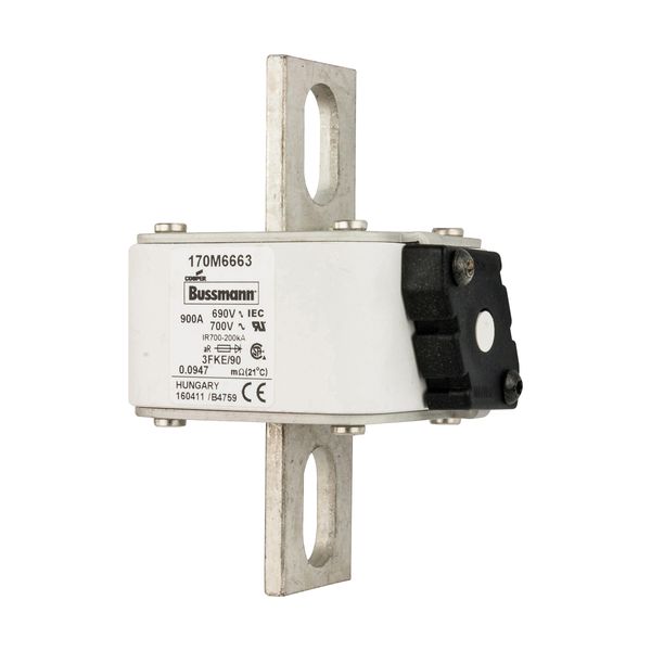 Fuse-link, high speed, 900 A, AC 690 V, size 3, 76 x 92 x 135 mm, aR, IEC, UL, single indicator image 5