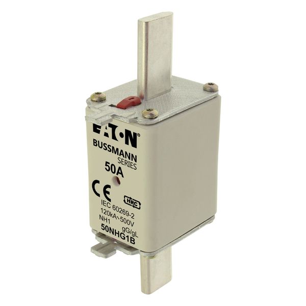 Fuse-link, low voltage, 50 A, AC 500 V, NH1, gL/gG, IEC, dual indicator image 4
