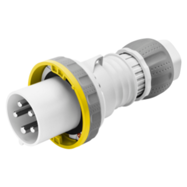 STRAIGHT PLUG HP - IP66/IP67/IP68/IP69 - 2P+E 63A 100-130V 50/60HZ - YELLOW - 4H - MANTLE TERMINAL image 1