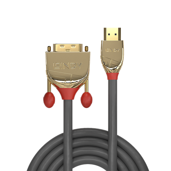 1m HDMI to DVI-D Cable, Gold Line HDMI Male to DVI-D Single Link Male image 2