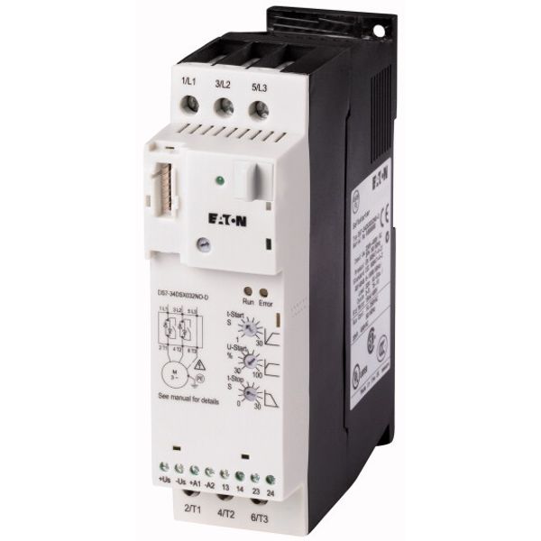 Soft starter, 16 A, 200 - 480 V AC, 24 V DC, Frame size: FS2, Communication Interfaces: SmartWire-DT image 1