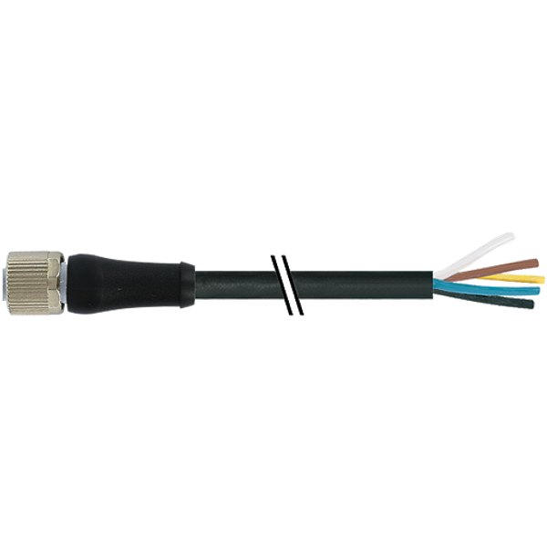 M12 Power female 0° L-cod. with cable PUR 5x1.5 bk UL/CSA+drag ch. 45m image 1