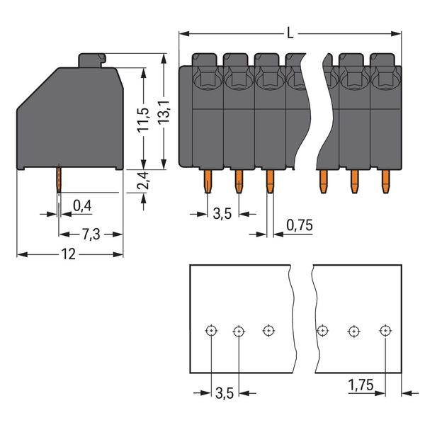 THR PCB terminal block push-button 1.5 mm² black image 2