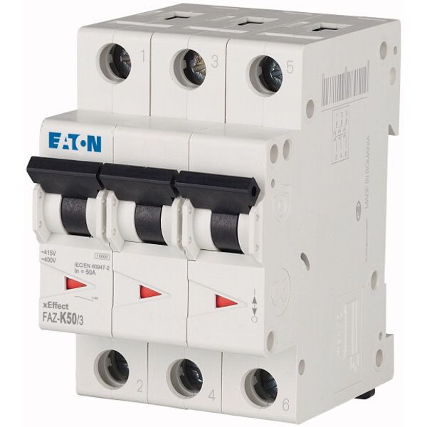 Miniature circuit breaker (MCB), 50 A, 3p, characteristic: K image 3