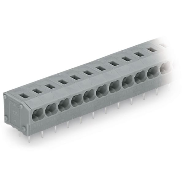 2-conductor PCB terminal block 0.75 mm² Pin spacing 5/5.08 mm gray image 1