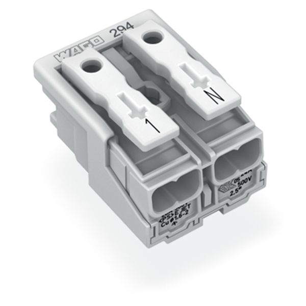 Lighting connector push-button, external without ground contact white image 2