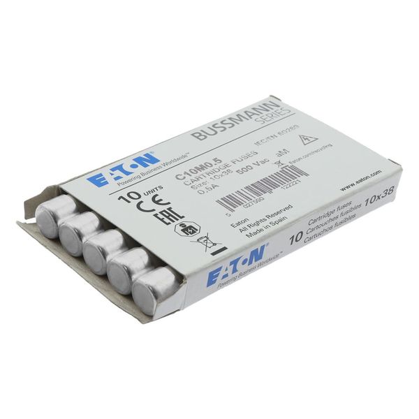 Fuse-link, LV, 0.5 A, AC 500 V, 10 x 38 mm, aM, IEC image 17