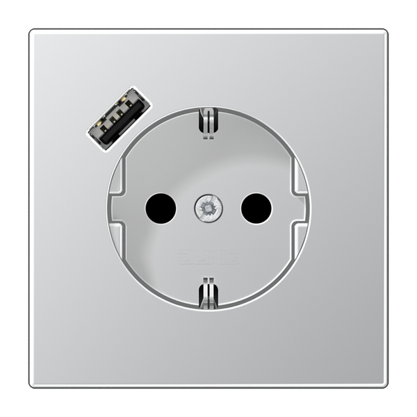 SCHUKO socket with USB type A AL1520-18AD image 2