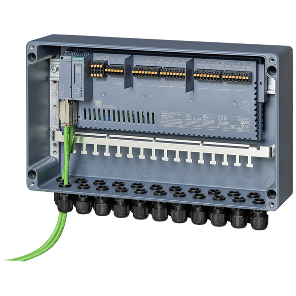 SIMATIC CFU CIO HART with aluminum enclosure, bundle consisting of: 1x SIMATIC CFU CIO HART (6ES7655-5PX41-1XX0), 1x aluminum enclosure with cable glands, shield image 1