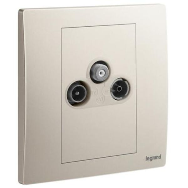 Mallia Senses - 1 time TV-R-SAT socket outlet - Champagne image 1