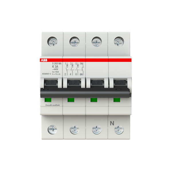 S203-K3NA Miniature Circuit Breaker - 3+NP - K - 3 A image 4