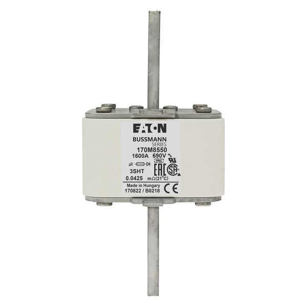 Fuse-link, high speed, 1600 A, AC 690 V, size 3, 76 x 76 x 150 mm, aR, IEC, single indicator image 7