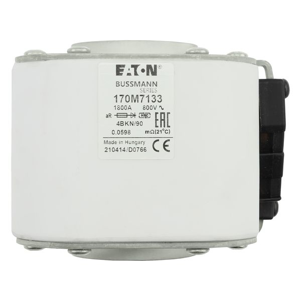 Fuse-link, high speed, 1800 A, AC 800 V, size 4, 120 x 105 x 91 mm, aR, IEC, single indicator image 25