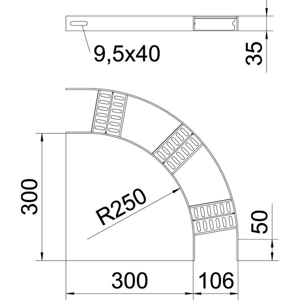 SLZB L 90 100 FT 90° bend with Z-rung B106mm image 2