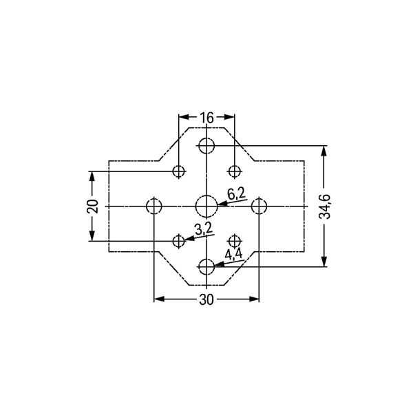 Mounting plate 5-pole for distribution connectors black image 3